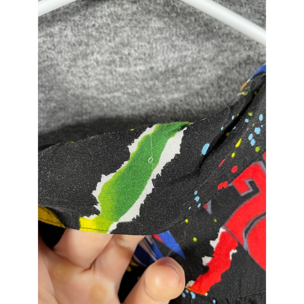 Vintage 1990 Planet Hollywood Rayon Space Print Camp Hawaiian Shirt XL Flowey - Picture 10 of 14